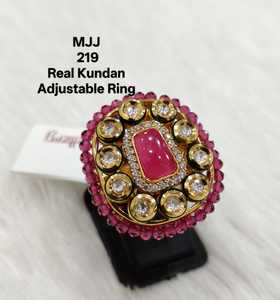 Accessoire de déclaration de détail de bague de mariée Kundan le plus vendu pour les mariées mariage IGI certifié pour les fêtes prix usine inde - Product Image 3