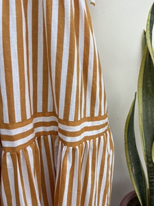 Estilo caliente elegante fiesta una línea correa ajustable vestido raya algodón largo sin mangas verano vestidos de mujer - Product Image 4