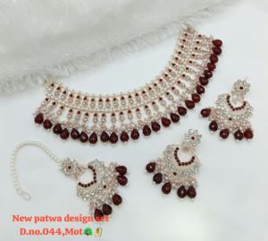 Most Trendy Ethnic <b>Indian</b> Wedding Engagement CZ Stone Studded Pearl Work Choker Necklace <b>Set</b> Earrings Mangtika <b>Set</b> - Product Image 5