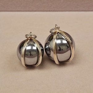 จี้นำโชคสไตล์วินเทจ | ตะขอโลหะผสมสังกะสีชุบเงิน + ลูกบอลเหล็กโครเมี่ยม | เครื่องประดับลูกโชคลาภ - Product Image 5