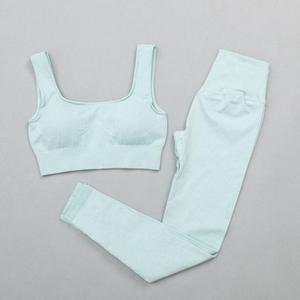 Femmes Active Stretch Gym Fitness 2 pièces Yoga costume respirant Sport soutien-gorge bout à bout Scrunch Shorts pour la course vêtements d'entraînement dames - Product Image 5