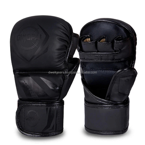 Gants de boxe Sanda en cuir PU respirant à fermeture auto-agrippante, design demi-doigts, logo personnalisé, OEM, prix usine - Product Image 4