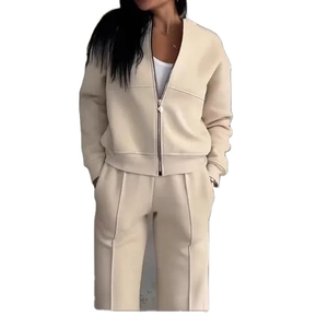 เสื้อฮู้ดกางเกง2ชิ้นแบบสวมหัวคลาสสิกสำหรับฤดูใบไม้ร่วงและฤดูใบไม้ผลิชุดวอร์ม2ชิ้นสำหรับเด็กชายหญิงผ้า100% ทึบลำลองผ้ายืดหยุ่นได้ - Product Image 1