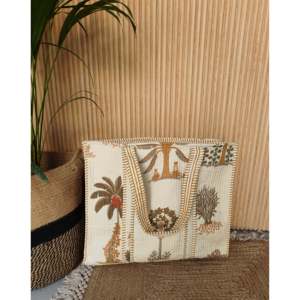 Women's Fashion <b>Bag</b> Cream Palm <b>Tote</b> Zipper Reusable Polyester Lining Solid Color for All Seasons-Summer Autumn Winter Spring - Product Image 4
