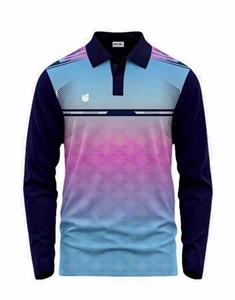 เสื้อโปโลแขนยาวคอปกติดกระดุม 1/4  สำหรับเล่นพิคเคิลบอล  แบบแห้งเร็ว ระบายอากาศได้ดี  พิมพ์ลายแบบซับลิเมชั่นเต็มตัว  สามารถปรับแต่งได้ - Product Image 1