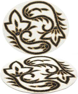 Wholesale Custom Luxury <b>Beaded</b> <b>Placemats</b> Dining Table Wooden Bead Woven Hand Embroidery Eco-Friendly High Quality Wedding - Product Image 6