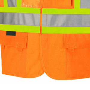 Men's High Quality Unisex Construction Work Vest with Custom Logo <b>Reflective</b> Safety Adult Sleeveless Workwear <b>Top</b> Warning - Product Image 3