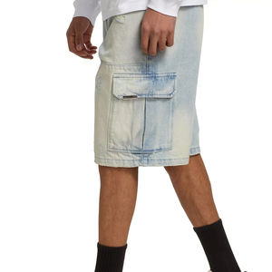 กางเกงขาสั้นผ้าเดนิมสำหรับผู้ชายกางเกงขาสั้นทรงหลวมระบายอากาศได้ดีสวมใส่สบายสำหรับฤดูร้อนออกแบบได้ตามที่ต้องการ - Product Image 5