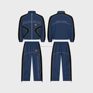 2025 nouveau gros grande taille personnalisé hommes 2 pièces Polyester Gym Fitness Nylon survêtement course Jogging coupe-vent ensemble - Product Image 5