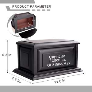 Urna de madera negra profesional para cenizas, urnas de cremación para adultos - Product Image 2