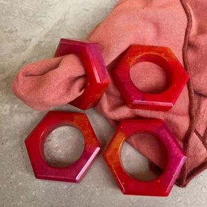 Stylish resin napkin rings with <b>hand</b> <b>molded</b> detailing <b>for</b> upscale kitchen setups and festive dinner tables - Product Image 1