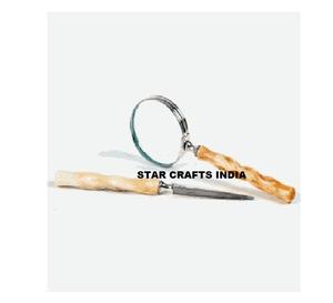 Loupe à main en os antique personnalisable Utilisation des cadeaux Optical STAR CRAFTS INDIA Loupe - Product Image 2