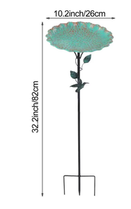 อ่างอาบน้ำนกกลางแจ้งแบบวินเทจเสร็จแล้วเครื่องป้อนนกสีเขียวแบบโบราณใช้กลางแจ้งในสวน - Product Image 5