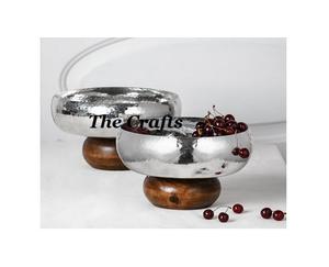 Cuenco de chocolate de acero inoxidable con base de madera, vajilla para el hogar de la mejor calidad, Juego de 2 tamaños diferentes - Product Image 5