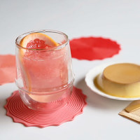 Sous-verre rond en silicone, résistant à la chaleur, écologique, sûr pour les aliments, multi-tailles, design original, pour la maison, les restaurants, les hôtels, les bars, pour les boissons