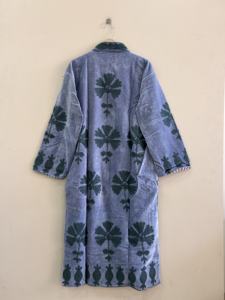Veste kimono longue style vintage à fleurs Suzani pour femmes, manteau brodé - Product Image 6