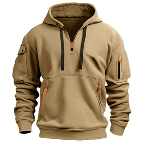 New Arrival Slim Fit Casual Thermal <b>Quarter</b> <b>Zip</b> Printing Hoodies Outdoor Wear Plain Color 3D <b>Quarter</b> <b>zip</b> Printing Hoodies - Product Image 1
