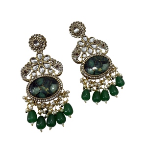2024 Latest Design Beaded Earrings at the Back Best Jewellery Supplier From India - Product Image 1