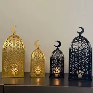 Faroles Metálicos con Temática de Ramadán para Decoración Minimalista del Hogar, Festividades, Navidad, Pascua - Product Image 5
