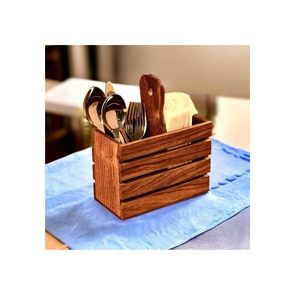 Boîte à couverts en bois pour vaisselle de table bonne finition porte-couverts en bois naturel à 3 niveaux pour la maison, la cuisine et la table à manger - Product Image 4