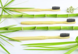 Brosse à dents en bambou 2025 éco-virale avec poils de charbon de bois Solution de soins bucco-dentaires zéro déchet brosses à dents de voyage d'hygiène buccale - Product Image 3