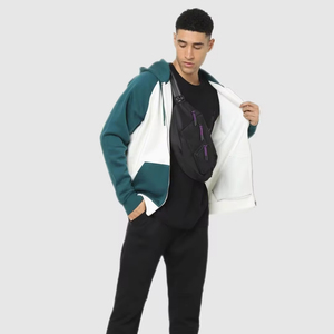 Vente en gros de sweats à capuche pour hommes, bicolores, 100% coton, poids lourd, grande taille, streetwear, logo personnalisé, OEM - Product Image 1