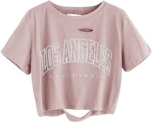 Camisa corta con estilo para mujer, Top de manga corta de verano perfecto para moda callejera, gimnasio, salón, ropa informal y trajes de playa - Product Image 2