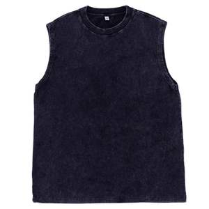 Débardeur grande taille imprimé personnalisé avec lavage à l'acide avec trou de bras surdimensionné débardeurs pour hommes - Product Image 3