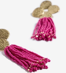 Pendientes de borla de declaración de moda clásica al por mayor con abalorios de semillas encanto circular para fiesta y boda - Product Image 3