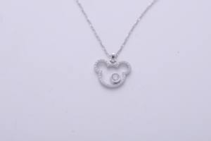 Colgante de moda con cabeza de ratón de dibujos animados, micro pavé de diamantes de laboratorio en oro amarillo/blanco y rosa de 18 quilates. - Product Image 4