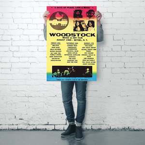 Affiche Woodstock avec cadre noir, décoration murale, affichage en ligne - Product Image 2