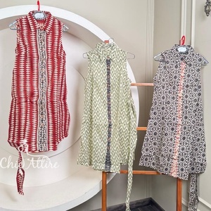 ชุดเดรสเสื้อเชิ้ตแขนกุดสำหรับผู้หญิงชุดเดรสมีกระดุมผูกเอวเข้ารูปทรงเอไลน์สำหรับฤดูร้อนใหม่ล่าสุด2025 - Product Image 1