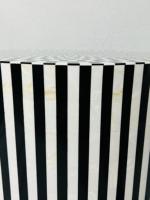 Taburete de mesa de centro con incrustaciones de resina de madera con diseño de incrustaciones de hueso de alta calidad, raya blanca y negra, precio barato, mesa de cama lateral, muebles para el hogar