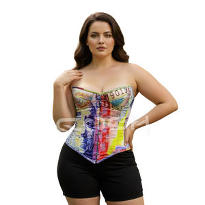 Corset de qualité supérieure, sublimé, à armatures en acier, à bonnets, imprimé billets de dollar, tendance - Product Image 3