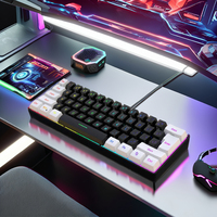 Meilleures ventes 61 touches RGB LED rétro-éclairé clavier de jeu mécanique Portable pour PC ordinateur portable jeu