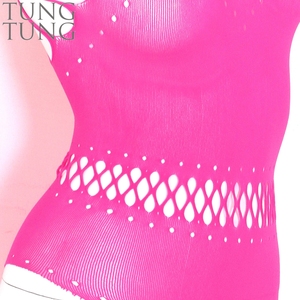 Tallas grandes correas entrecruzadas Rosa mujeres ver a través de Sexy Bodysuit - Product Image 6