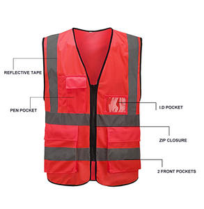 Vente en gros 100% polyester gilet de sécurité haute visibilité vestes de sécurité réfléchissantes personnalisables pour vêtements de travail logo de vêtements de sécurité - Product Image 2