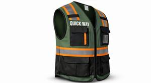 Chaleco de Seguridad de Alta Visibilidad Personalizado, Ropa de Trabajo Reflectante con Múltiples Bolsillos, QUICK WAY - Product Image 3