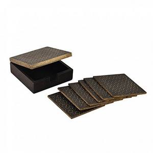 Posavasos de madera de fabricante, posavasos de palé de madera negro cuadrado de Acacia personalizado para Decoración de mesa - Product Image 4