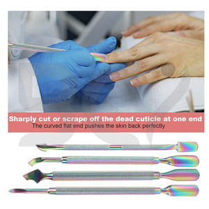 Poussoir à cuticules Prix compétitif Ensemble arc-en-ciel multicolore de haute qualité en acier inoxydable dissolvant de gel multicolore Pousse-ongles - Product Image 6