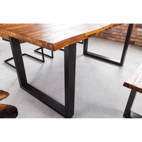 Ensemble de table à manger pliante moderne européenne faite à la main, écologique, 100% bois massif, hauteur réglable pour la maison, l'entrée, l'hôtel