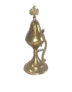 Quemador de incienso de latón en estilo vintage Utilidades religiosas Diseño europeo Incensario Quemador de incienso decorado para el hogar y el jardín - Product Image 1