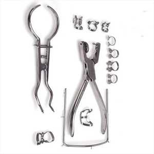 Juego de fórceps de abrazadera de presa de goma Dental, Instrumentos dentales profesionales reutilizables de acero inoxidable para maquinaria de restauración de aislamiento - Product Image 4