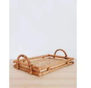 Unique & Elegant Design Wicker Rattan Hand Woven <b>Tray</b> Coffee Table Circular Decorative <b>Basket</b> <b>Tray</b> Home Use Serving <b>Trays</b> - Product Image 5