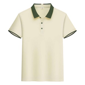 Col blanc pour homme pour chemise avec poche avant en jersey 100% coton respirant à manches courtes prêt pour la broderie Logo personnalisé Lettre - Product Image 5