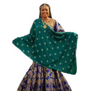 Châle en voile de coton respirant pour femmes AHE, grande taille, 12 couleurs, broderie florale, strass, 2,23 m, style islamique/Moyen-Orient, tout - Product Image 1