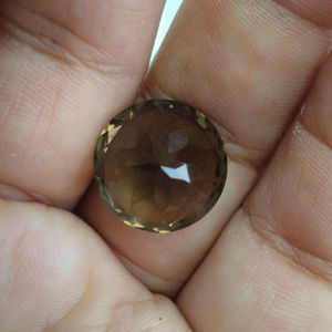 Quartz fumé naturel, 16 mm, taille brillante ronde, meilleure qualité, pierre précieuse en vrac pour la fabrication de bijoux - Product Image 2