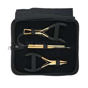 Kit d'outils d'extension de micro-perles de qualité supérieure avec pince à sertir, outil de retrait, boucle de traction et applicateur à crochet en acier inoxydable - Product Image 1