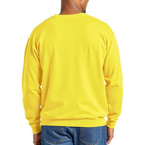 Sudadera Informal Holgada de Manga Larga con Hombros Caídos y Cuello Alto Simulado, 100% Algodón Teñido Liso para Invierno - Product Image 3