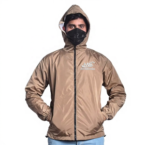 Wholesale <b>Men's</b> Casual <b>Long</b> Thin Hooded Lightweight Full Zip Protective Outdoor Custom OEM-Logo Windbreaker <b>Jackets</b> - Product Image 1